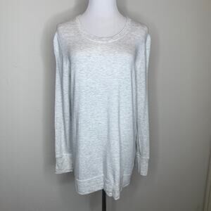 Grey Athleta Jersey Top Long Slv Cross Back Small